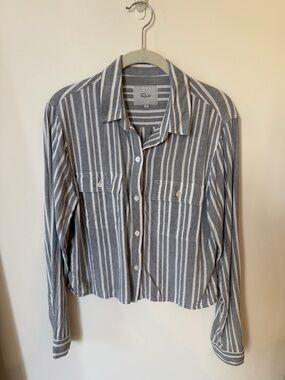 Rails Gray & White Striped Shirt